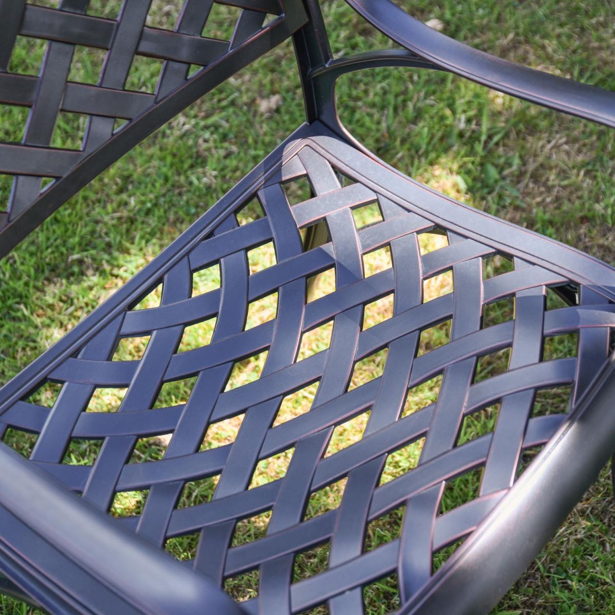 Close-Up of Antique Copper "Farleigh" Single Seater Chair Close-Up of Antique Copper "Farleigh" Single Seater Chair