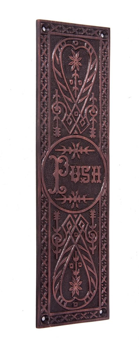“Sanford Hall” Antique Copper Push Finger Plate