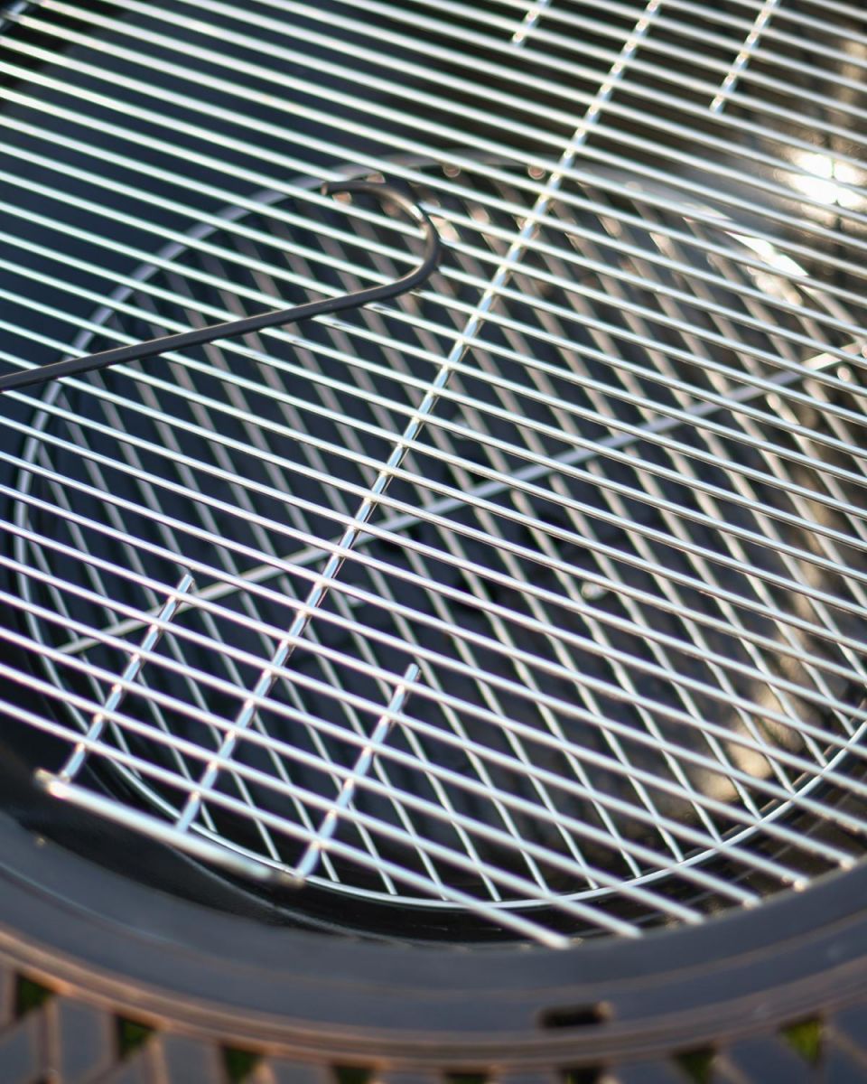 Close-Up of BBQ Grill & Fireside Tools for Antique Copper "Round Robin" Four Seater Table & Chair Set Close-Up of BBQ Grill & Fireside Tools for Antique Copper "Round Robin" Four Seater Table & Chair Set