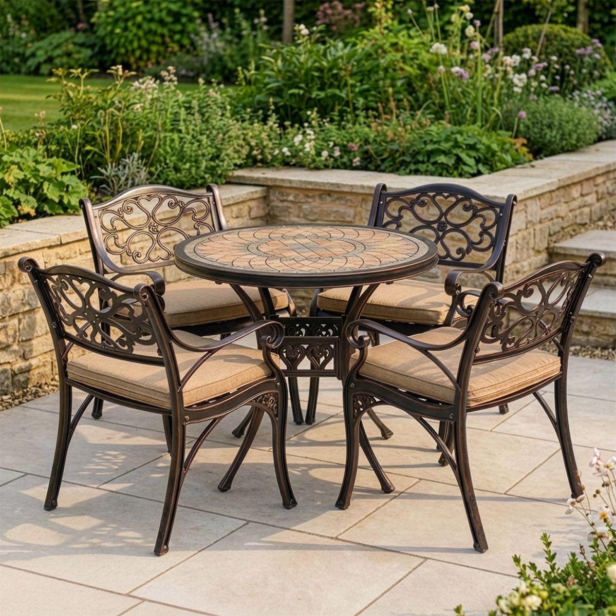 antique_copper_whalton_four_seater_furniture_set_1 with cushions digital illustration