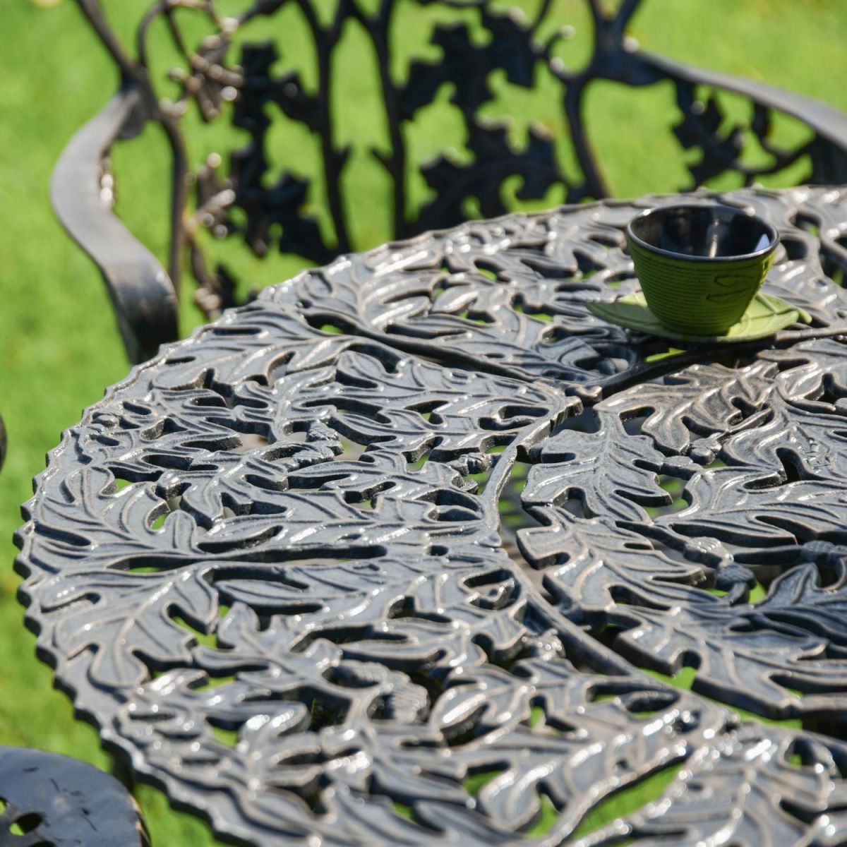 Close-Up of Woodland Design on Antique Gold Table Close-Up of Woodland Design on Antique Gold Table