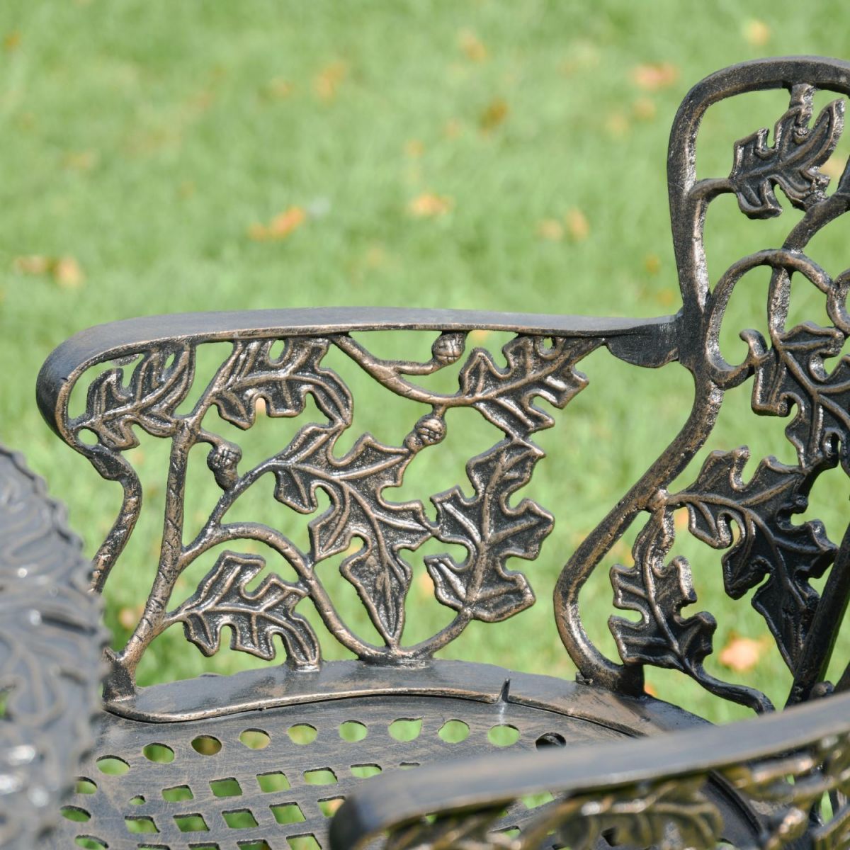 Close-Up of Leaf Design on Antique Gold Chair  Close-Up of Leaf Design on Antique Gold Chair