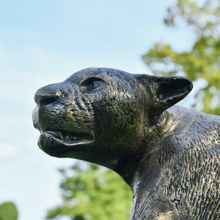 Antique Gold Cougar Sculpture