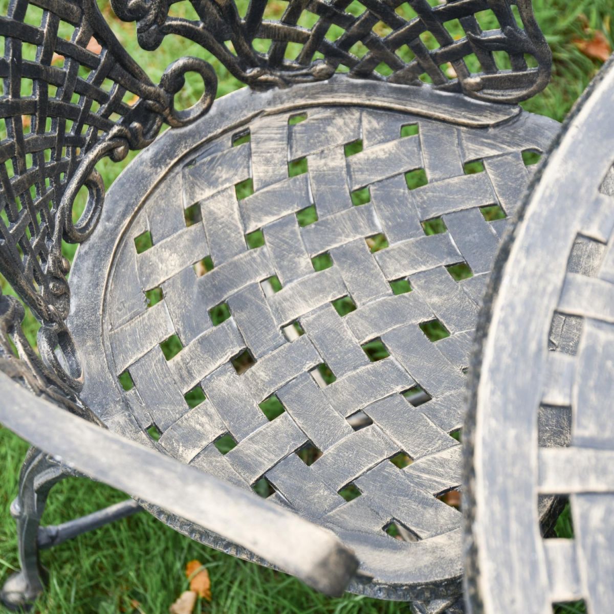 Close-Up of Antique Gold "Giverny" Four Seater Dining Set