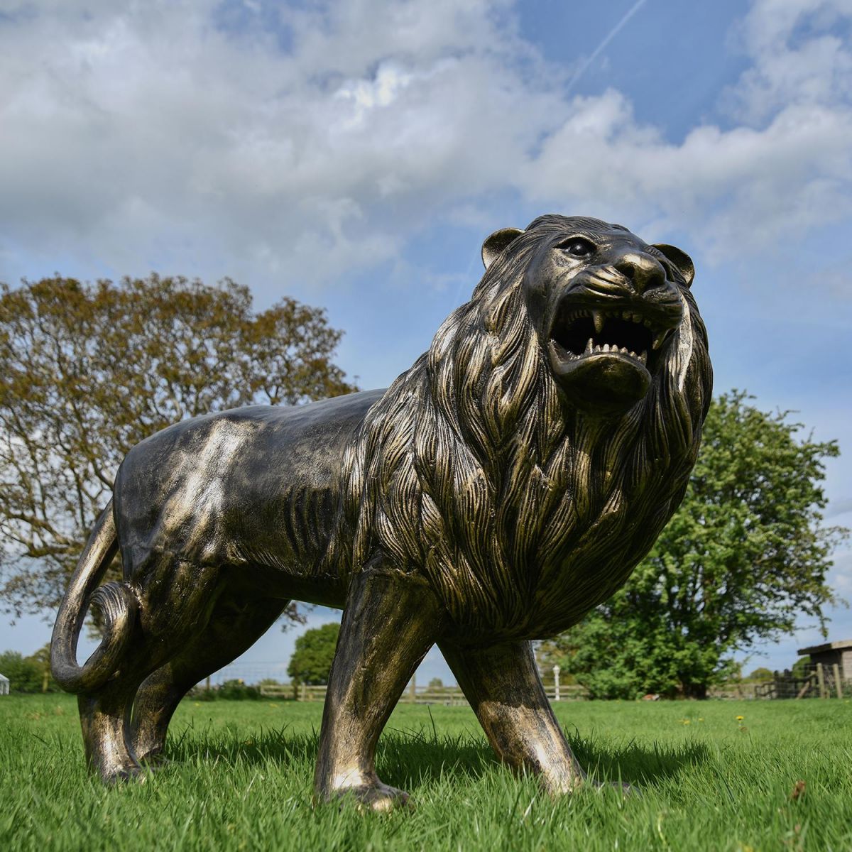 Antique Gold Lion Sculpture in Situ