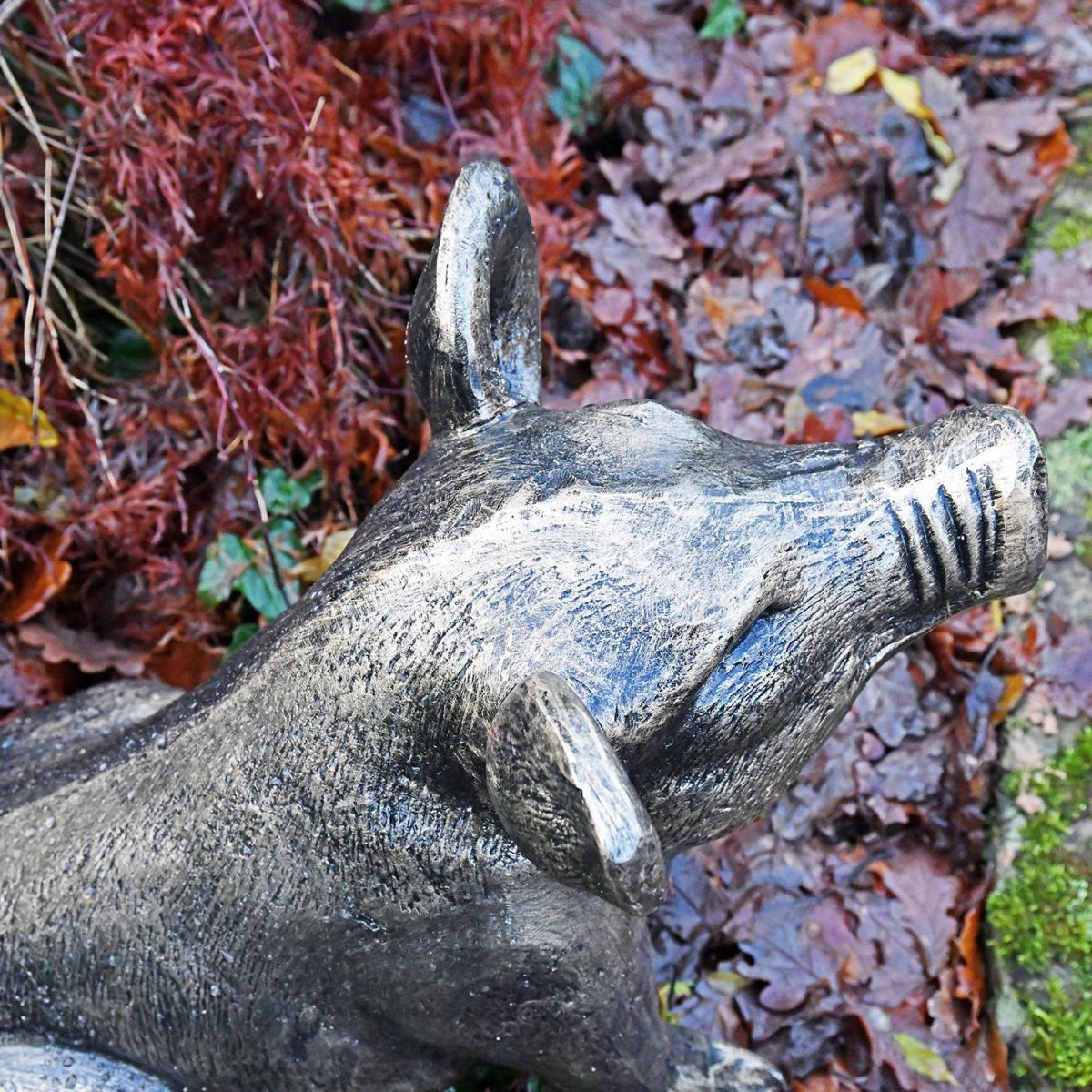 Top View of the Antique Gold Sitting Pig Sculpture Top View of the Antique Gold Sitting Pig Sculpture