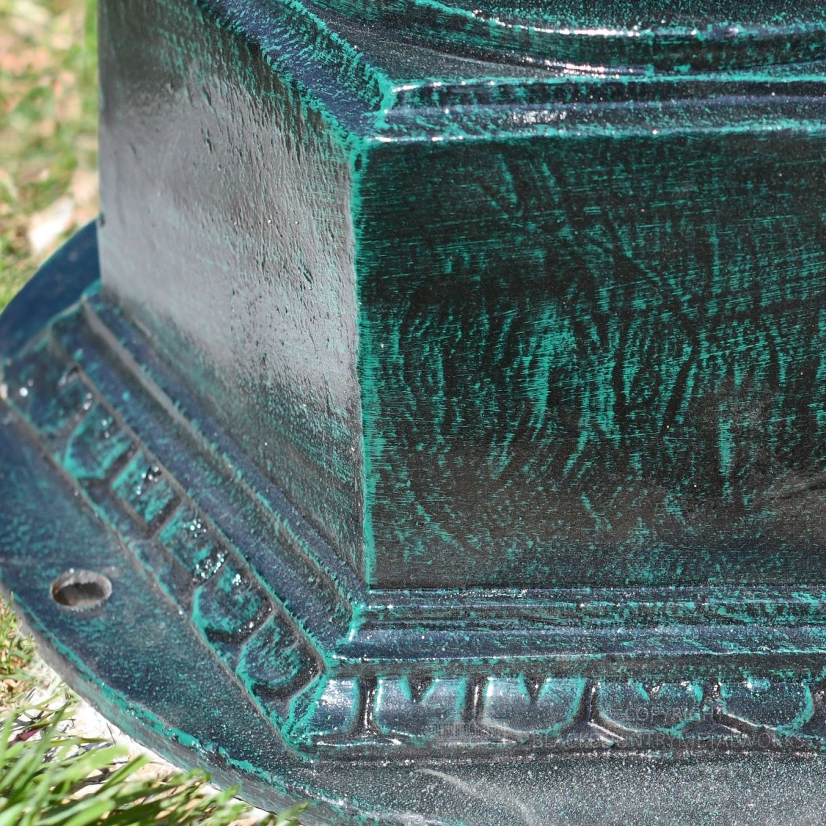 Antique Green Cast Iron Lamp Post Base Antique Green Cast Iron Lamp Post Base