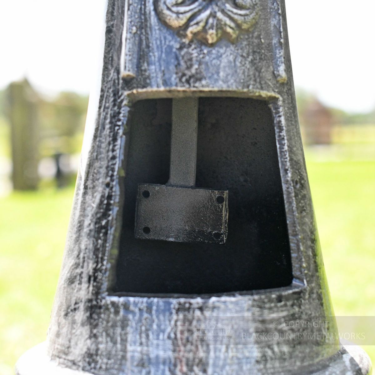 Antique Grey Cast iron lamp post column with inspection panel Antique Grey Cast iron lamp post column with inspection panel