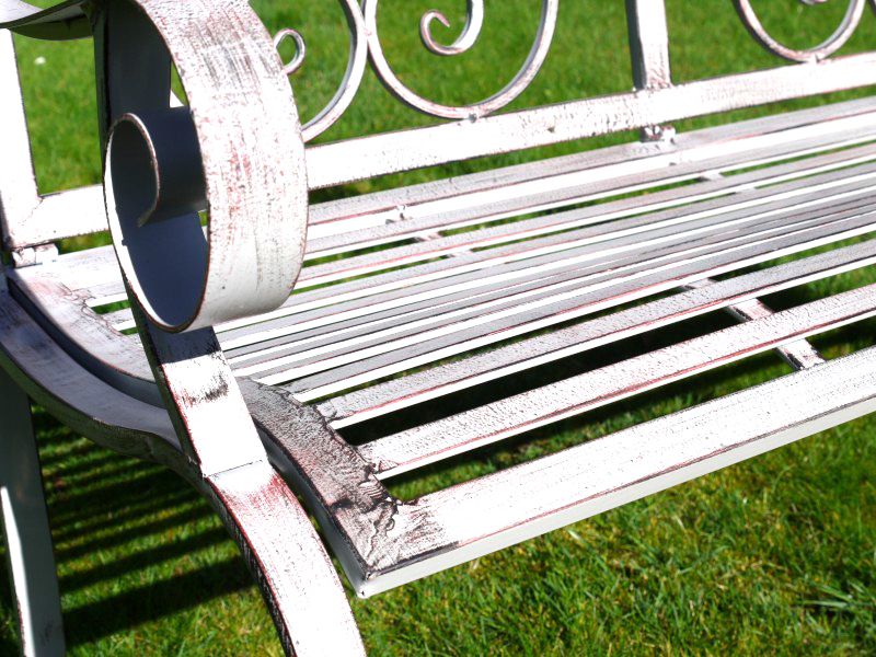 Antique Grey Iron Garden Bench