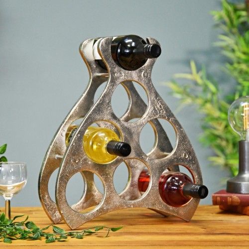 Polished Nickel "Wine Lodge" Wine Rack 