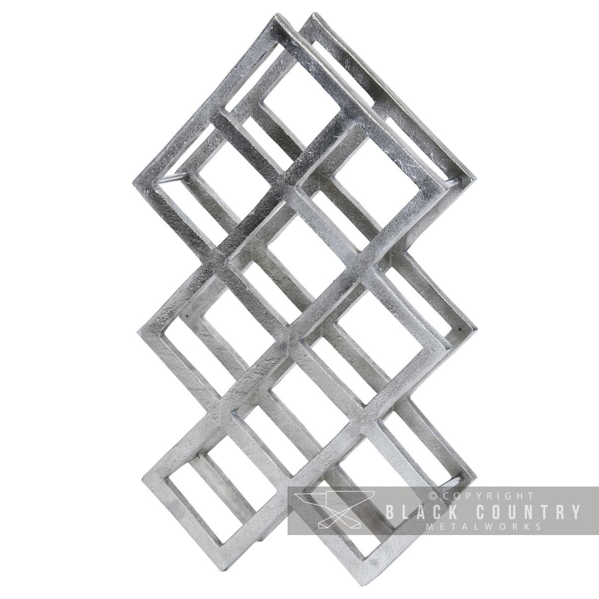 9 Bottle Wine Rack in a Antique Nickel Finish