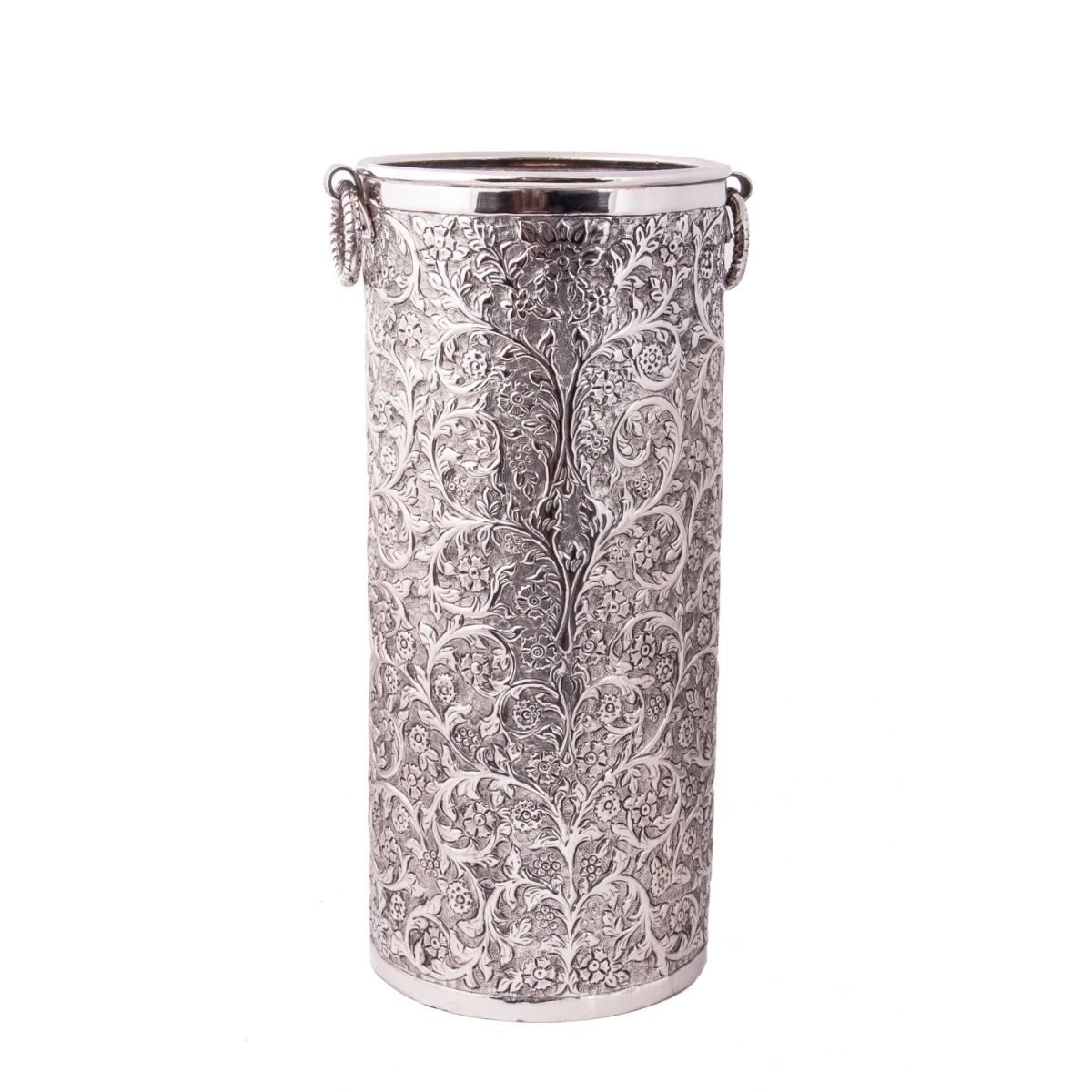 “Montania Manor” Umbrella Stand in an Antique Nickel Finish