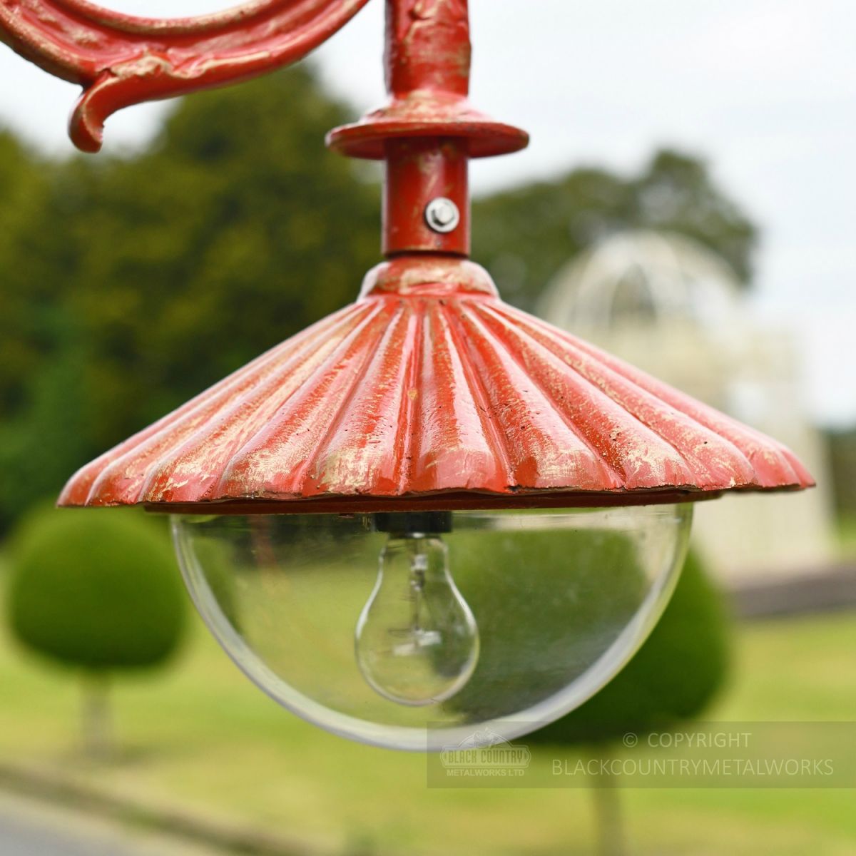 Antique Red Lamp Post Lantern Head