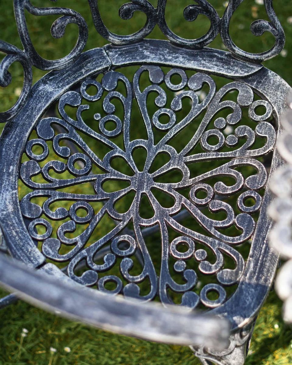 Close-Up of Ornate Pattern on Chair Seat