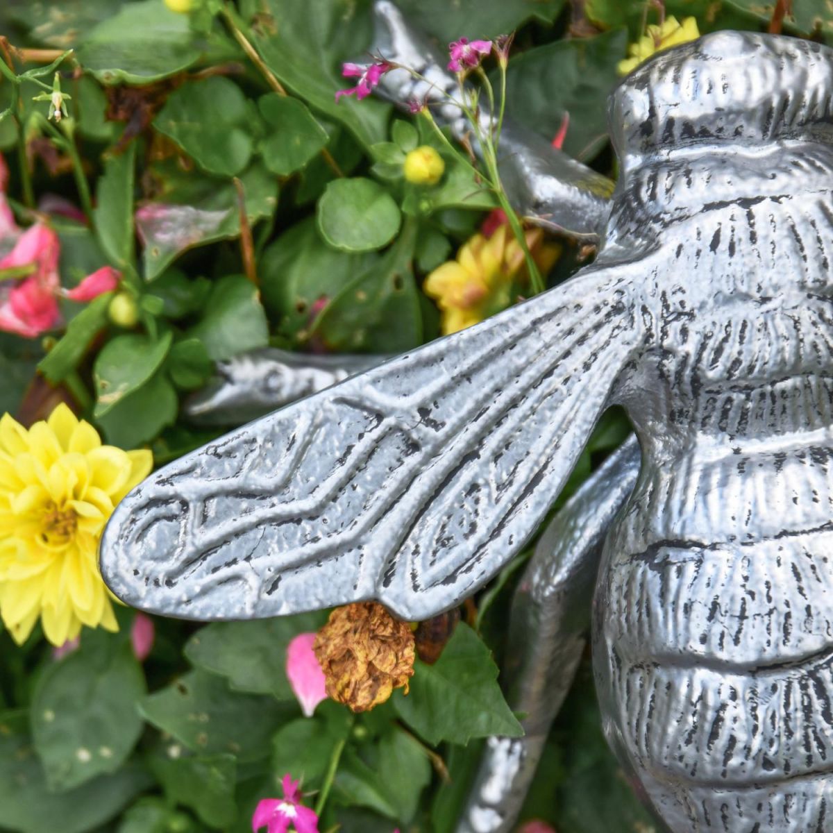 Close-Up of Detail on Wings and Body of Bee Sculpture