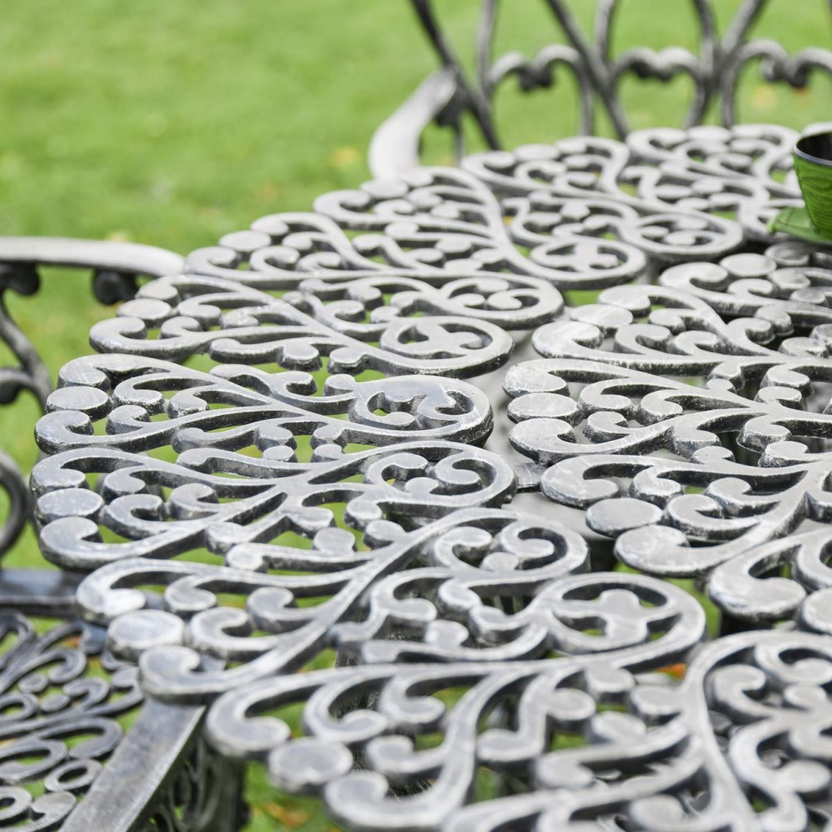 Close-Up of Antique Silver Table Design