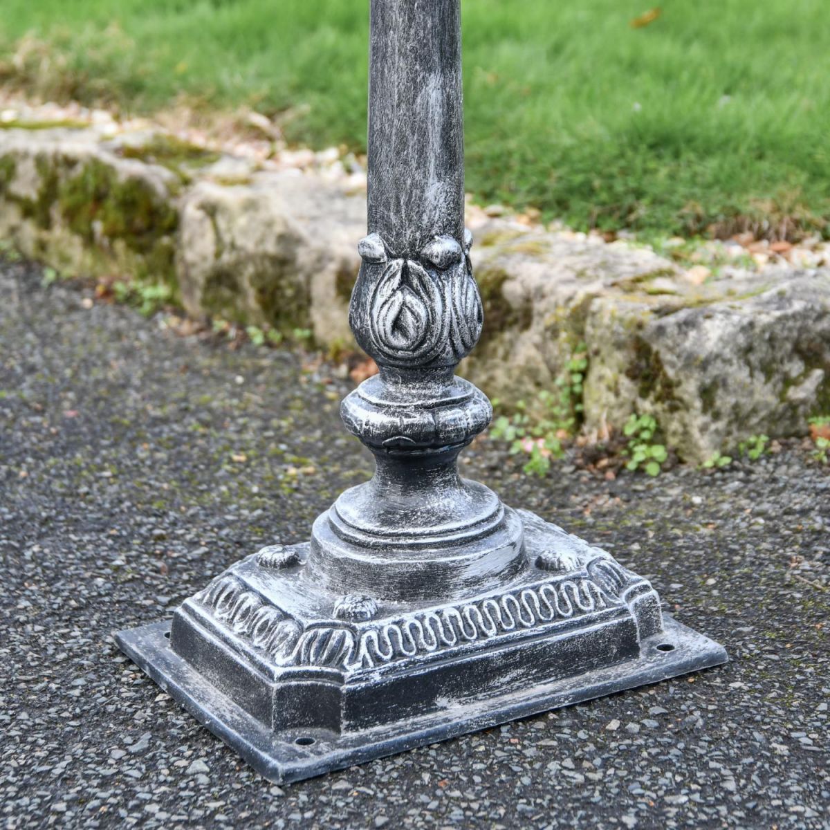 Close-Up of Antique Silver Stand for Post Box