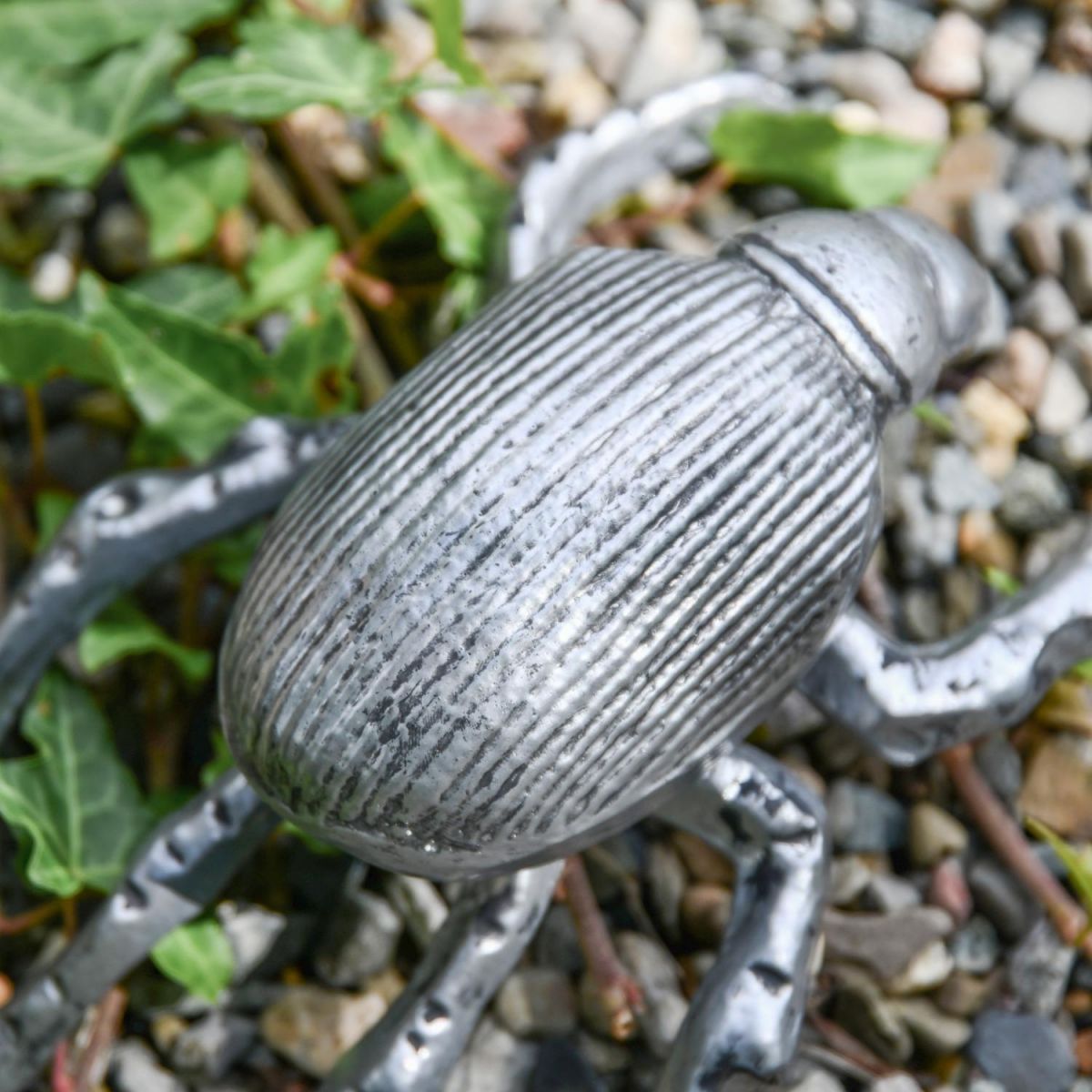 Antique Silver "Scarab" Beetle Sculpture in Situ