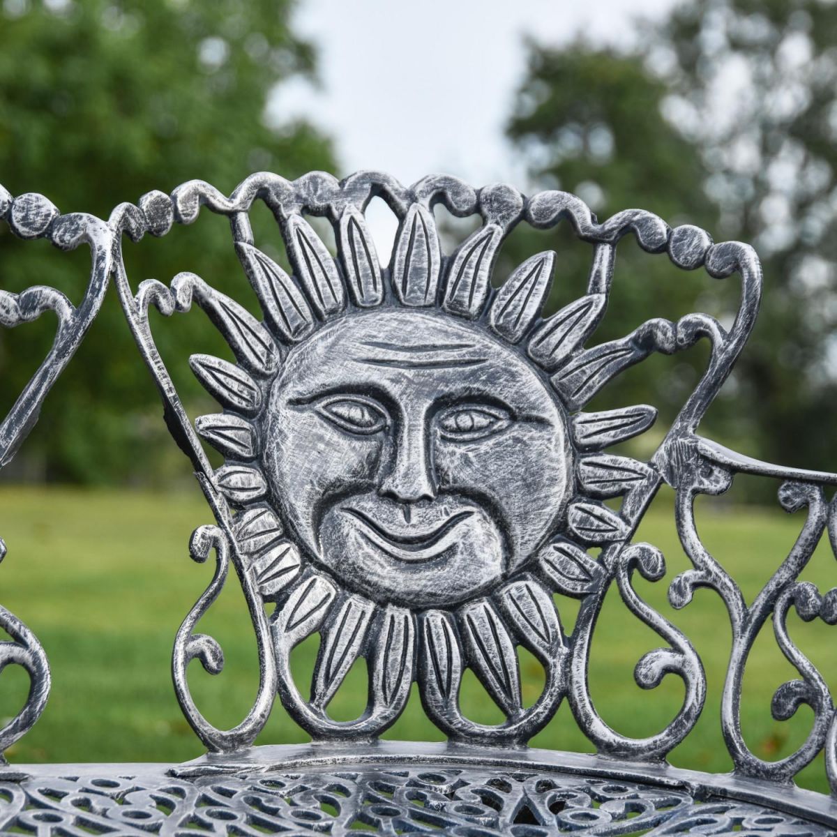 Close-Up of Sunshine Face Design on Backrest