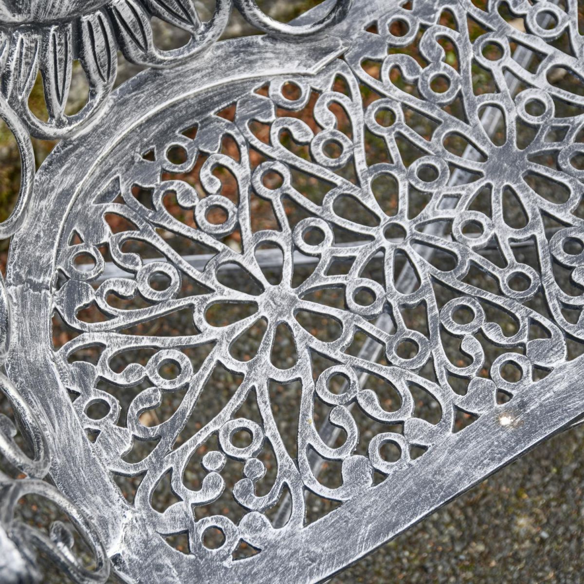 Close-Up of Spiral Design on Seat for Outdoor Bench