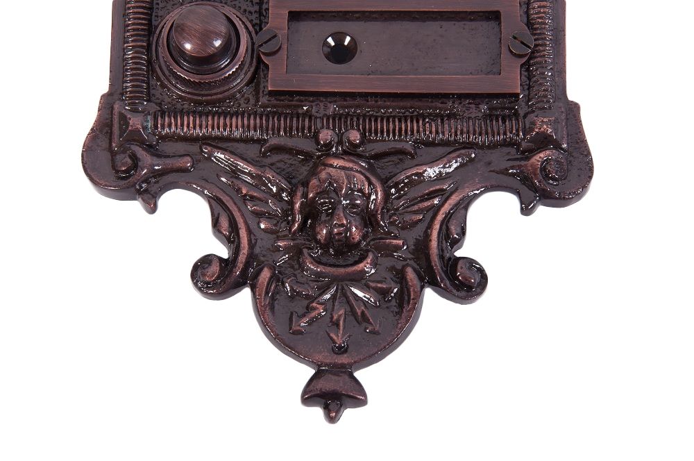 “Hazeldon Park" Burnished Copper Apartment Bell Push 