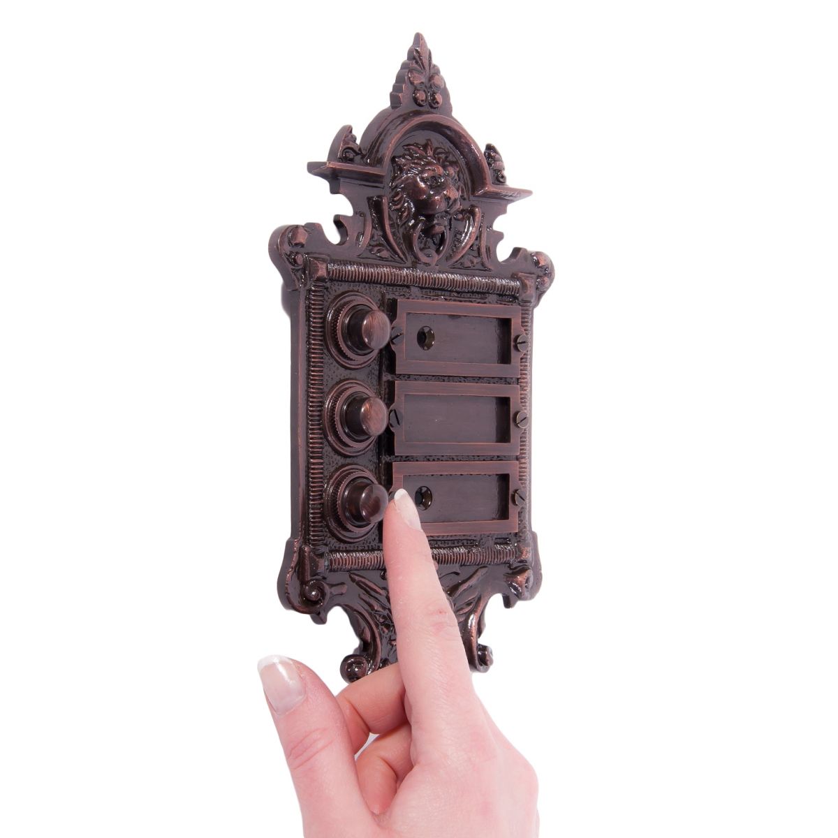 “Hazeldon Park" Burnished Copper Apartment Bell Push 