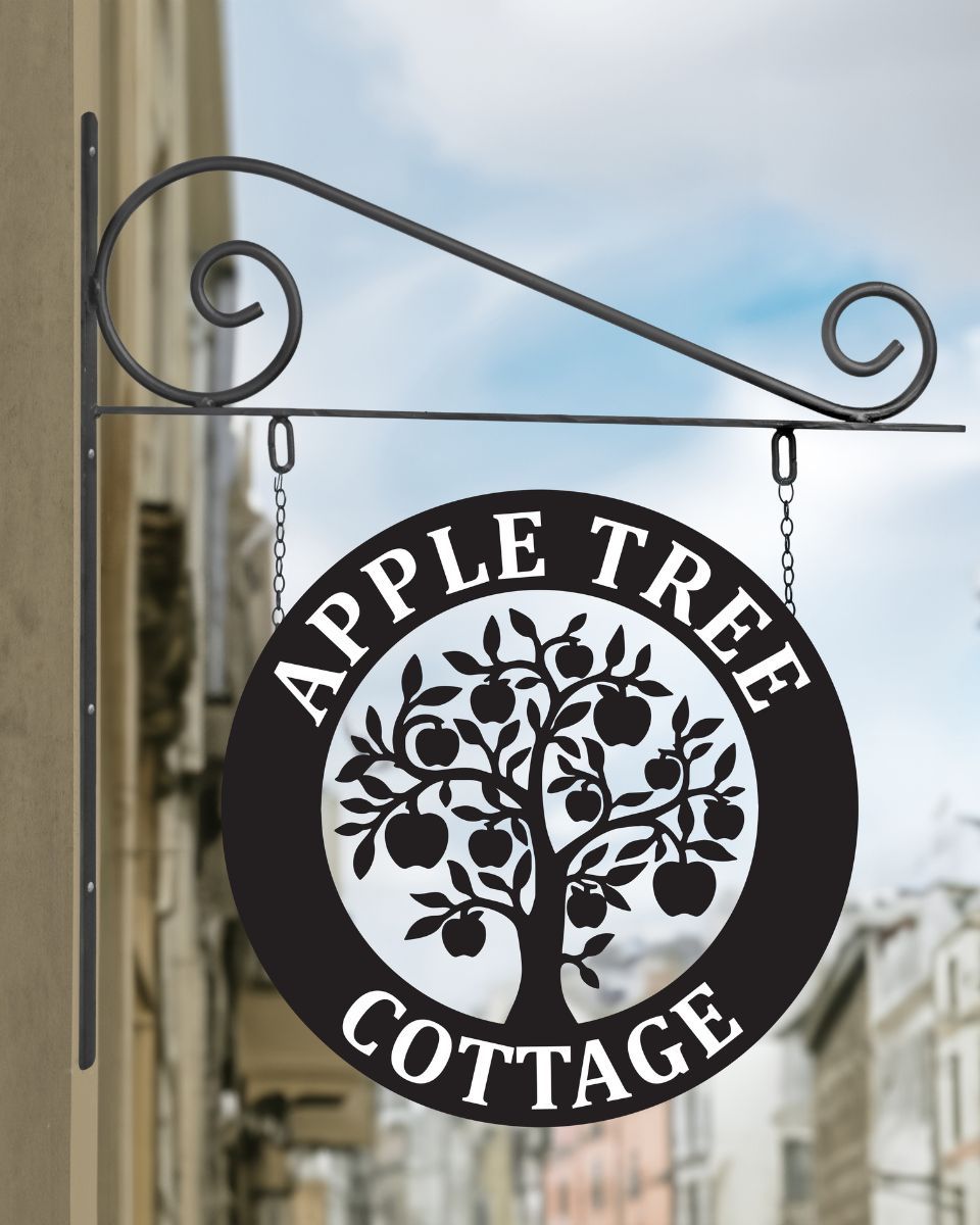 Circular "Apple Tree" Hanging Wall Sign