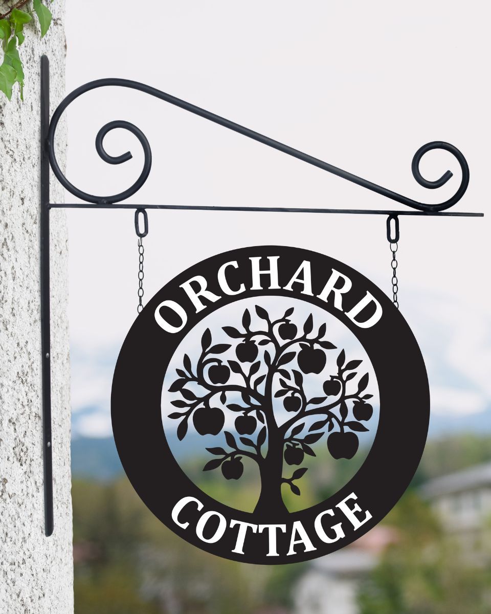 Circular "Apple Tree" Hanging Wall Sign