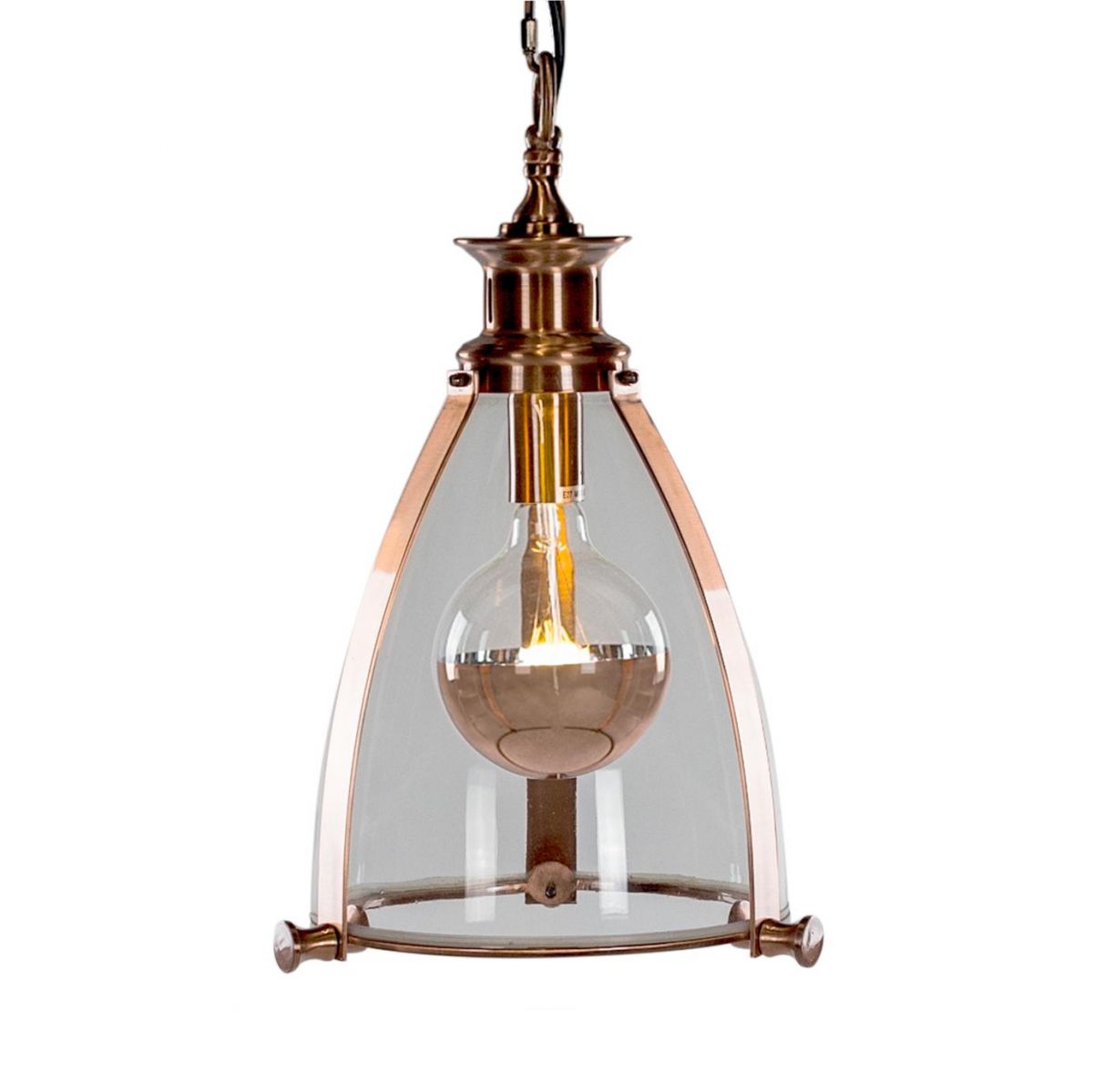 Arched Frame Hanging Pendant Light in a Copper Finish 