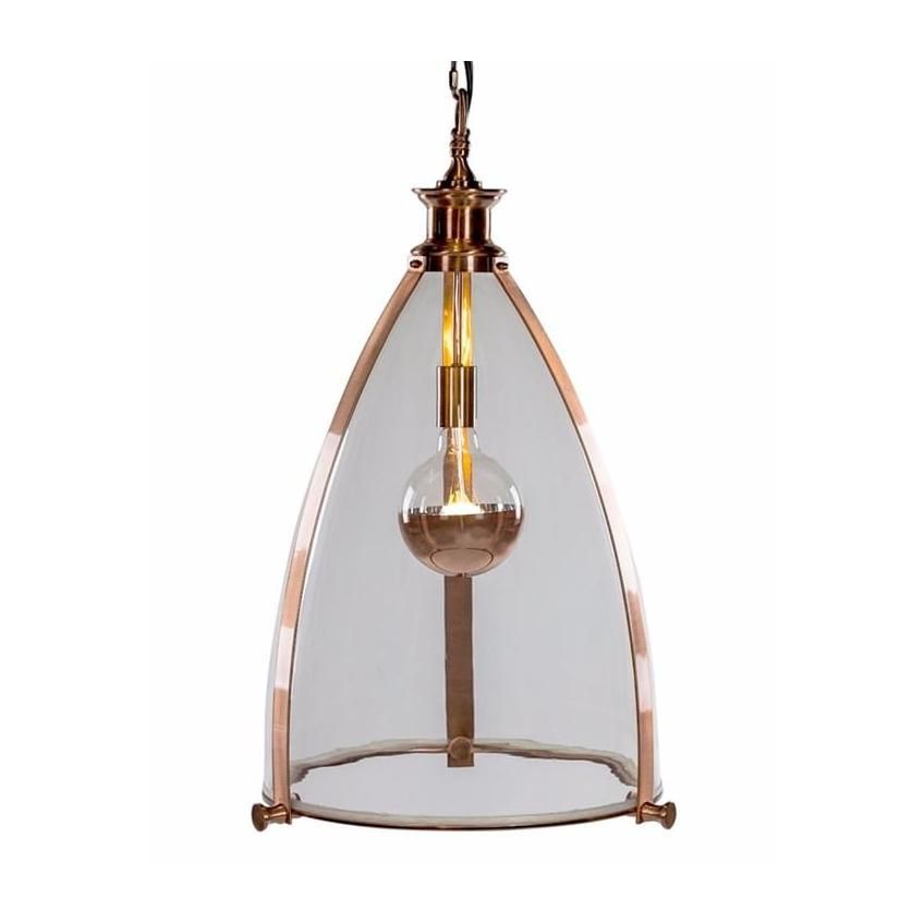 Arched Frame Hanging Pendant Light in a Copper Finish 
