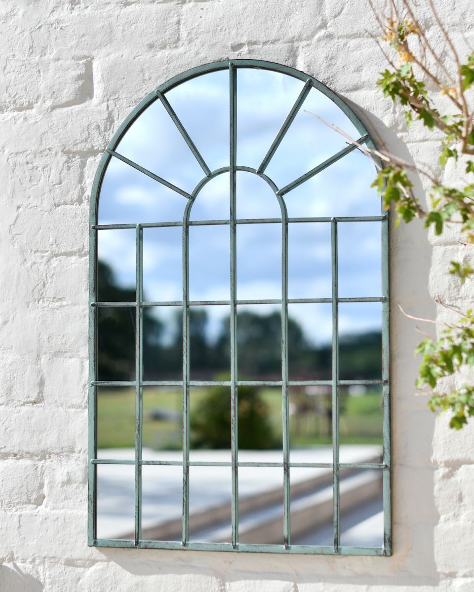 Metal Arched Garden Mirror