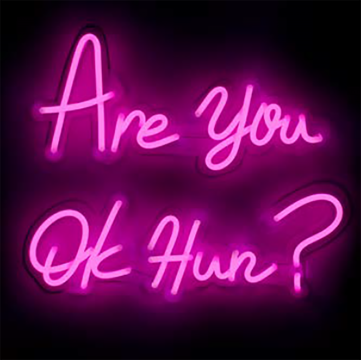 "Are You Ok Hun" Neon Wall Light in Pink