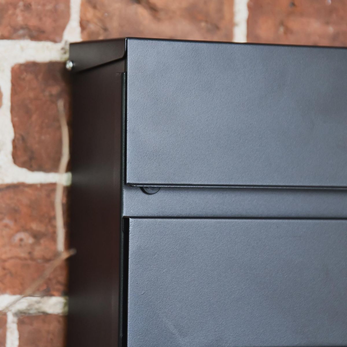Sleek Black Finish on the "Arlington" Black Modern Wall Mounted Post Box