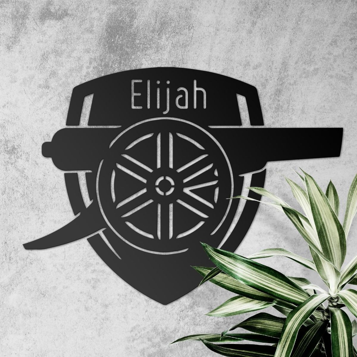 Personalised "Arsenal Cannon" Wall Art in Black 