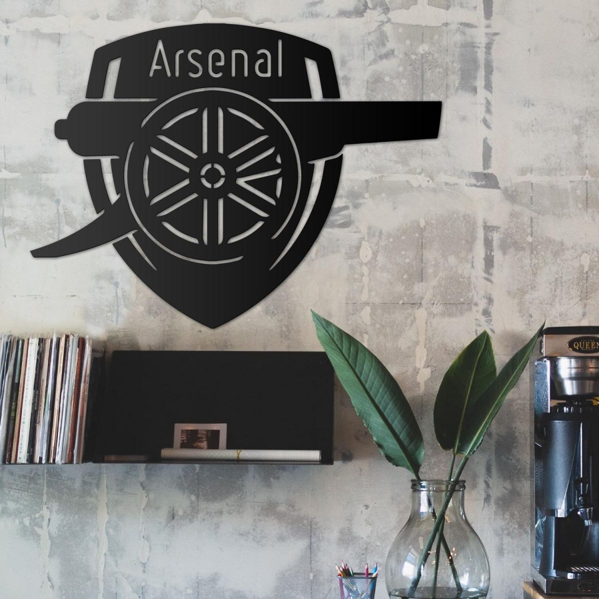 Black "Arsenal Cannon" Wall Art- Personalised 