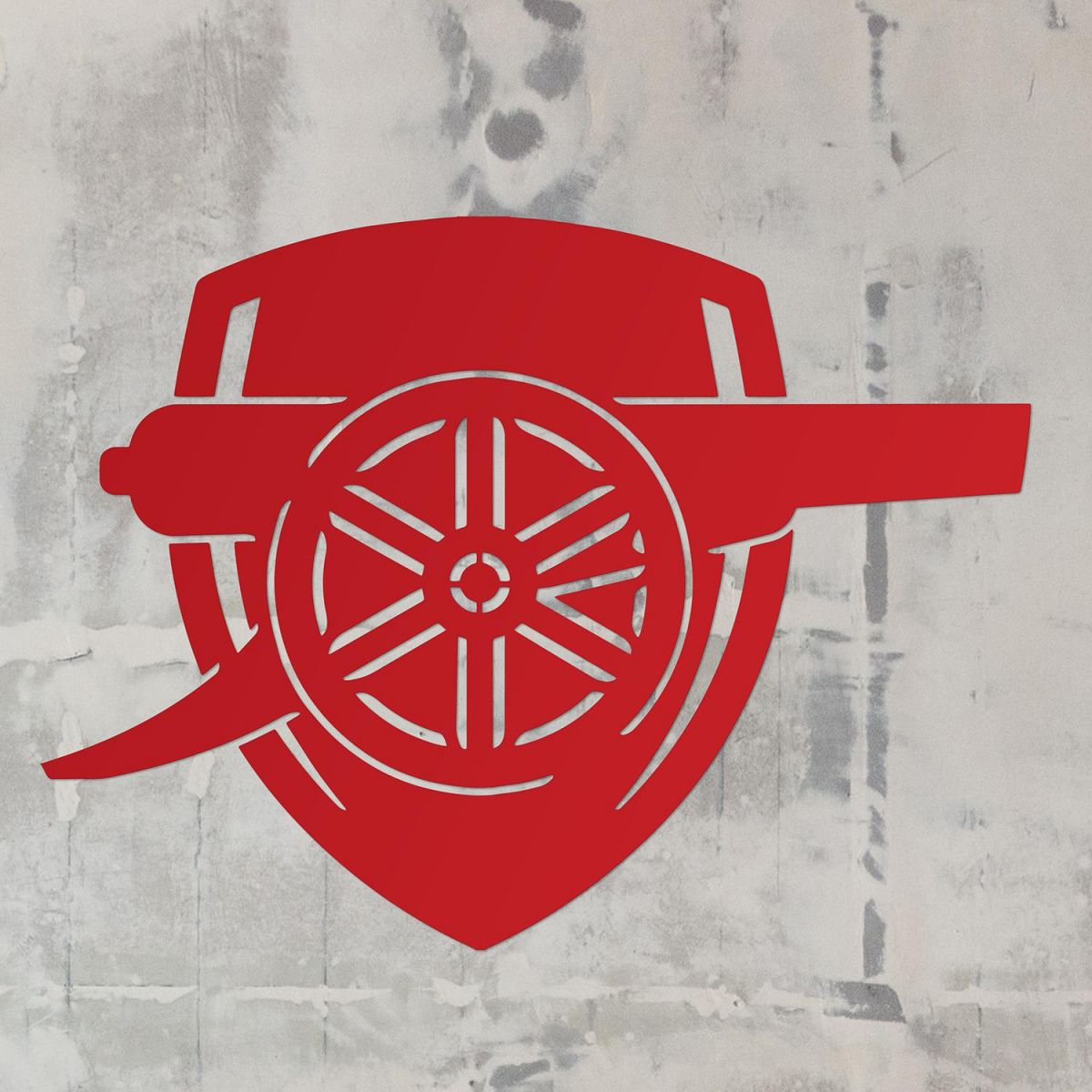 "Arsenal Cannon" Wall Art on a Rustic Wall