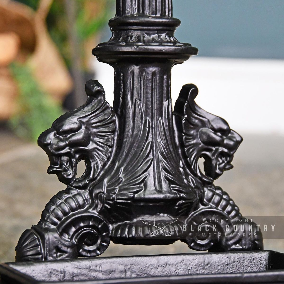 Close-up of the Lion Design at the Bottom of the Umbrella Stand