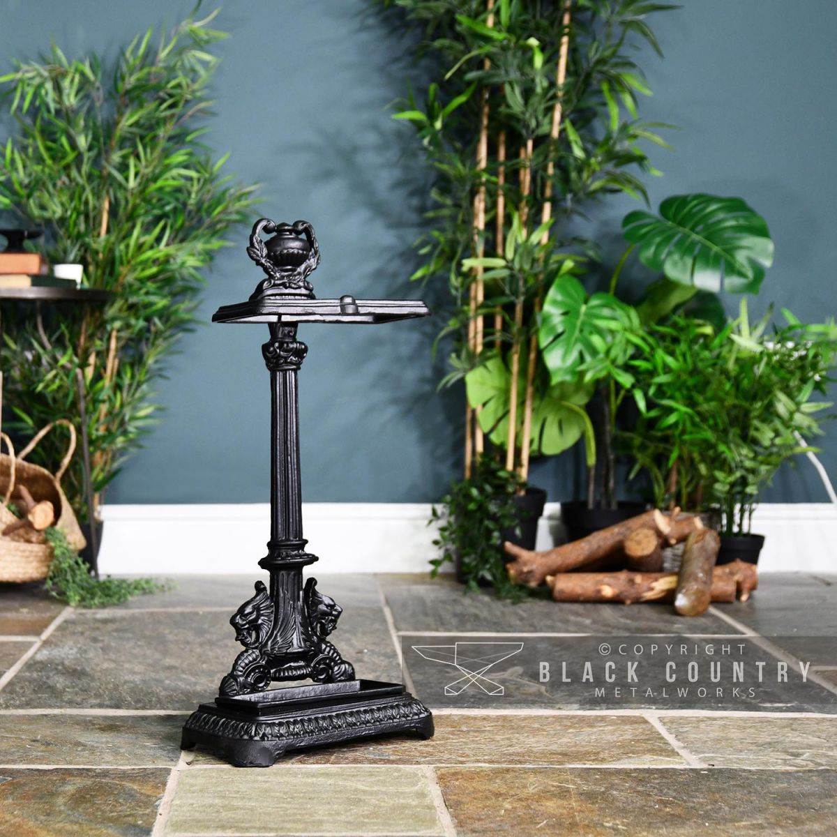 Art Nouveau Walking Stick and Umbrella Stand in Situ in the Home