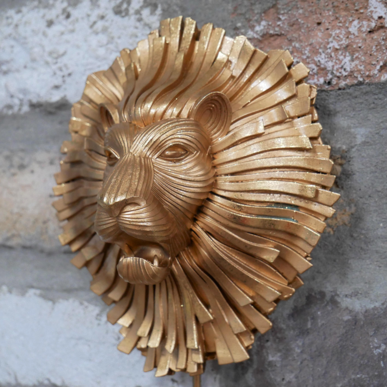 Close-up of the Face on the Gold Lion Hook Close-up of the Face on the Gold Lion Hook