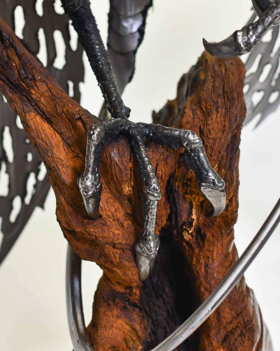 Close-Up of Talons on Wooden Stand