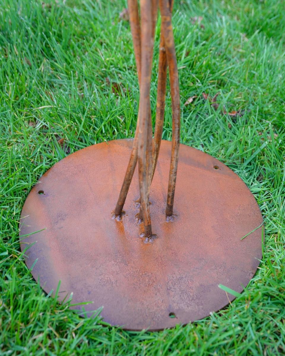 Autumnal Fern Garden Sculpture Close up of Base