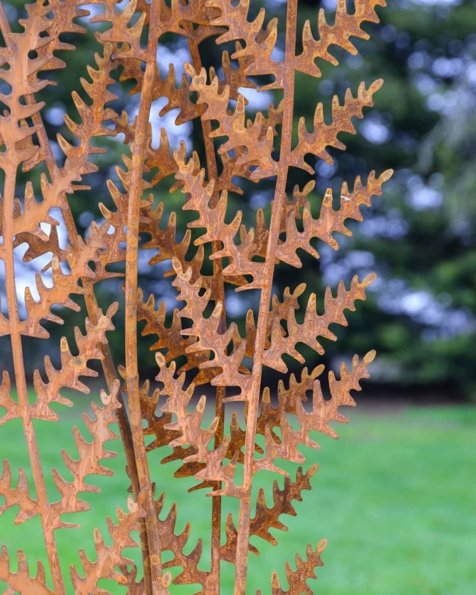 Autumnal Fern Garden Sculpture Close up of Leaves