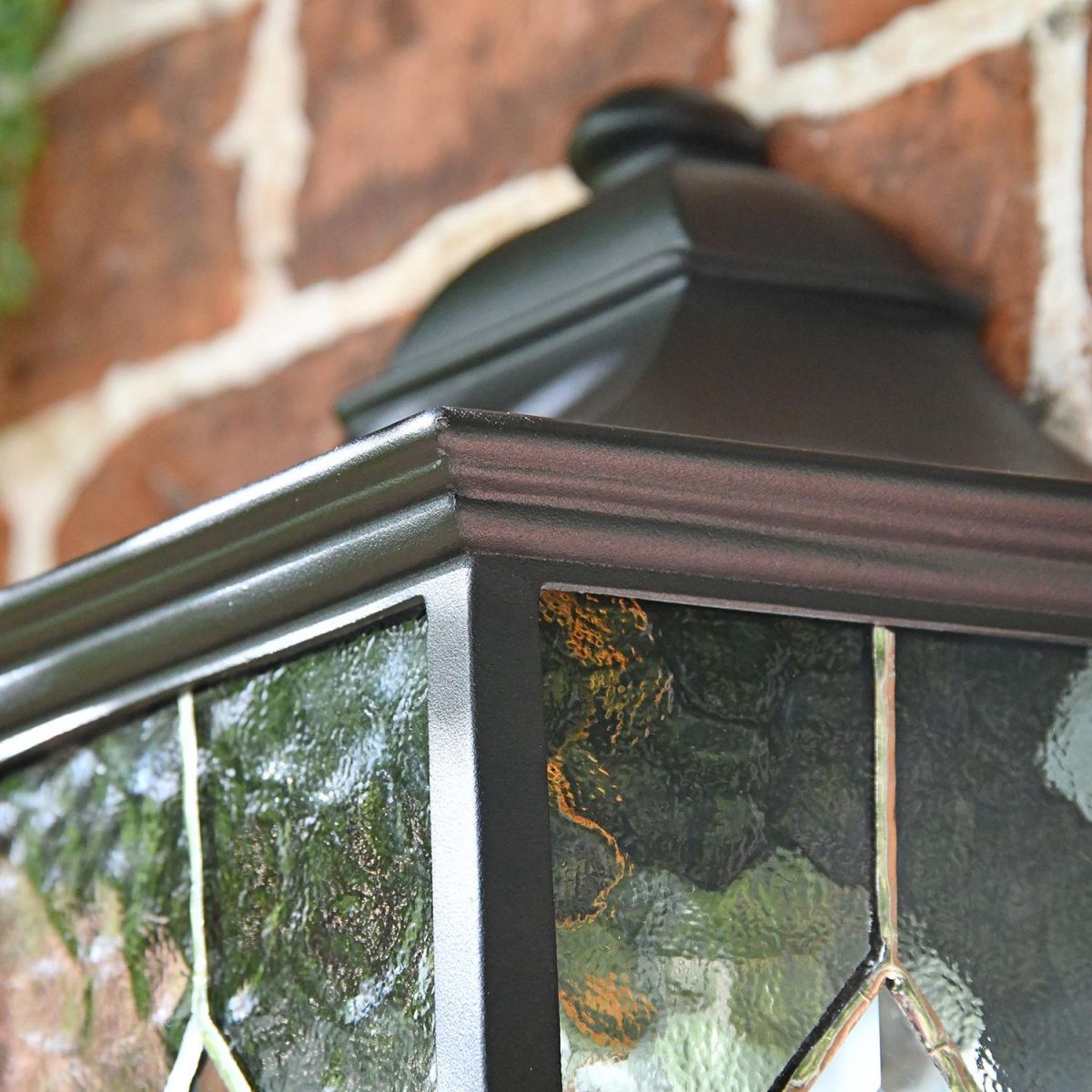 Close-up of the Leaded Glass and Black Finish