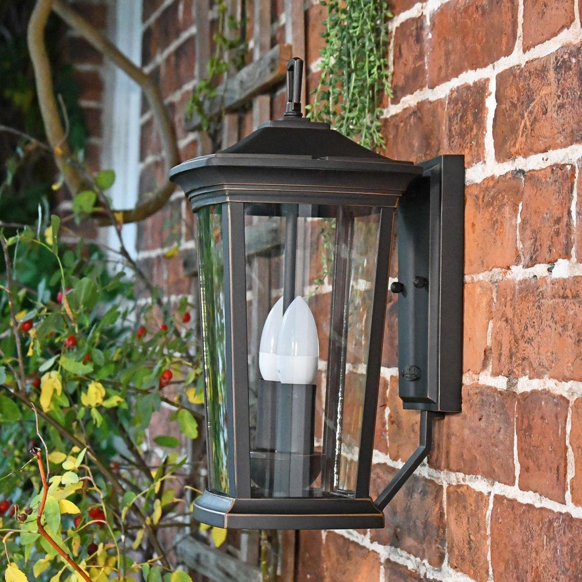 View of the "Avebury" Wall Lantern Mounted Flush on a Wall