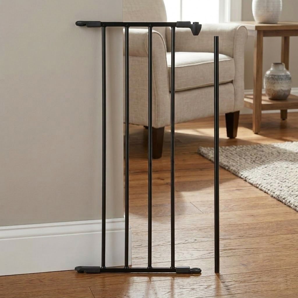 Baby Dan Black Flex/Configure Extension Section in a Living Room Setting