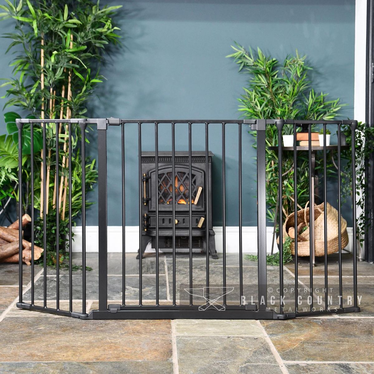 Front View of the Baby Dan Black Hearth Fireguard