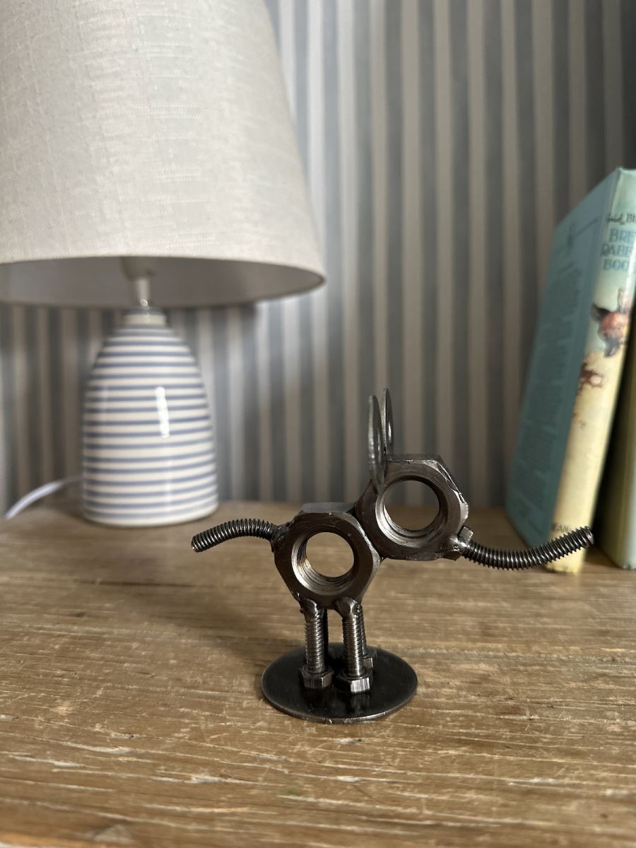 Side view of recycled metal elephant interior ornament Side view of recycled metal elephant interior ornament