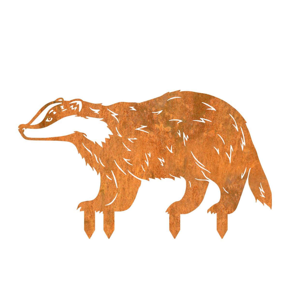 Badger Sheet Steel Silhouette in Rustic Finish with Spikes