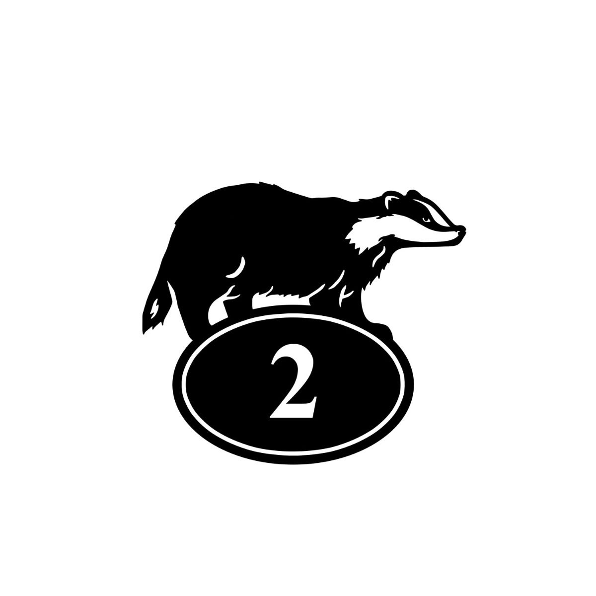 Badger Iron House Number Sign on white background