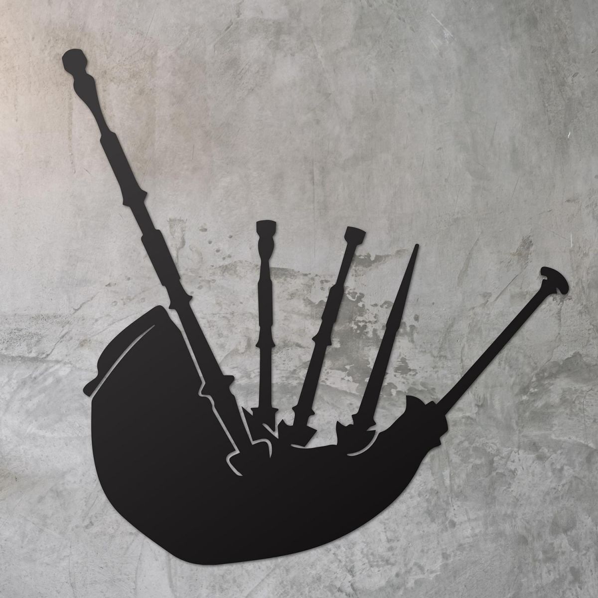 Bagpipe Wall Art on a Rustic Grey Wall